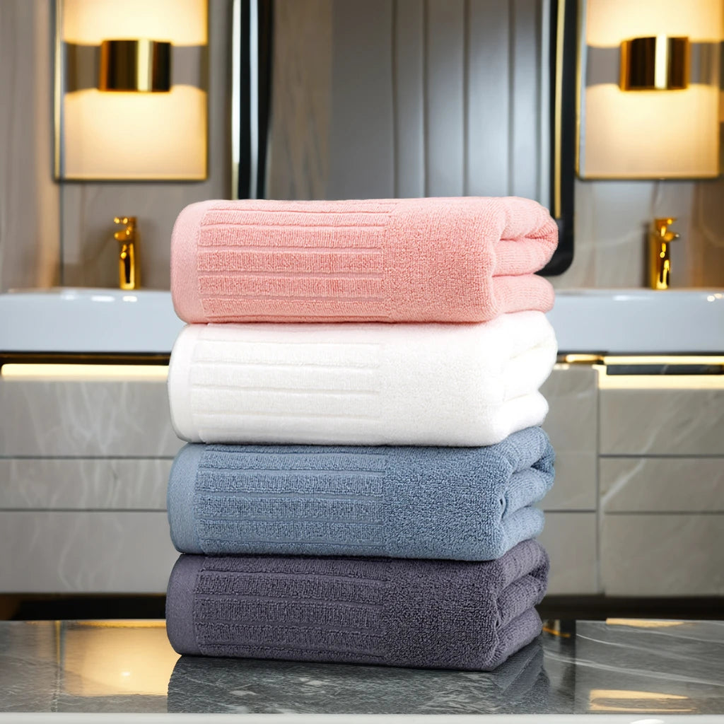 100% Cotton Luxury Hotel Bath Towels, Custom Extra Large Soft Absorbent Turkish Towel Set for Bathroom