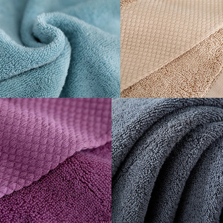 Customisable Purple Cotton Spa Towels with Logo, Personalised Bath Towel Gift Set