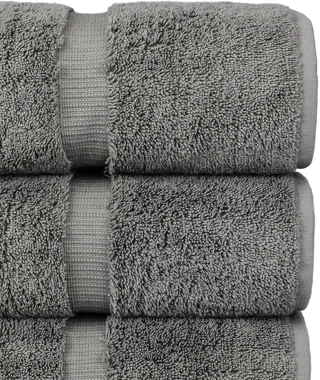 Hilton Style Luxury Hotel Bath Towels 100% Turkish Cotton White Plush