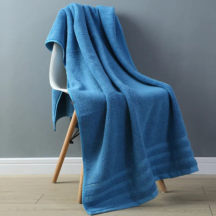 Extra Large 100% Cotton Solid Color Jacquard Towel Set, Soft Absorbent Quick-Dry Woven Towels for Adults Home Use