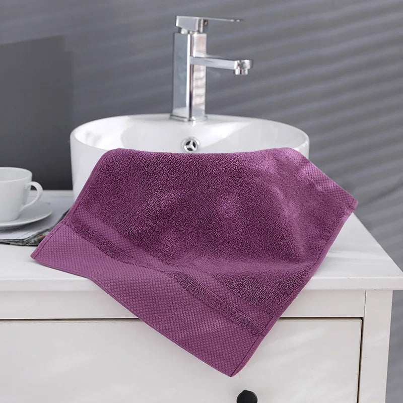 Customisable Purple Cotton Spa Towels with Logo, Personalised Bath Towel Gift Set
