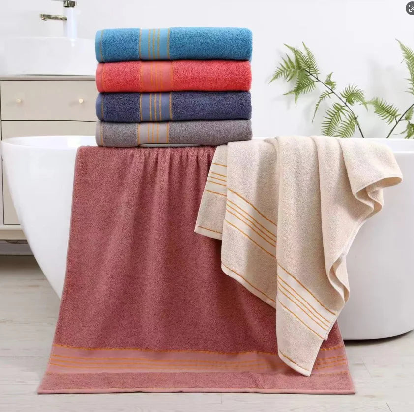 100% Cotton Bath Towel 85x160cm, Solid Color, Soft Absorbent Towel for Home Spa & Hotel