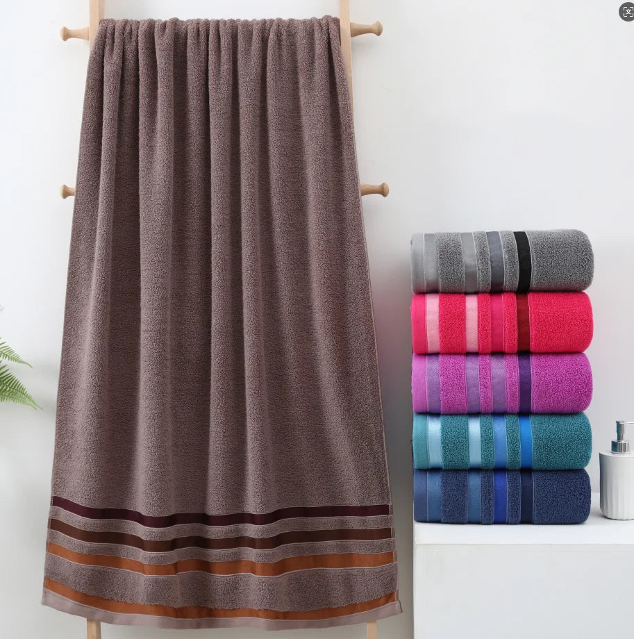 100% Cotton Bath Towel 85x160cm, Solid Color, Soft Absorbent Towel for Home Spa & Hotel