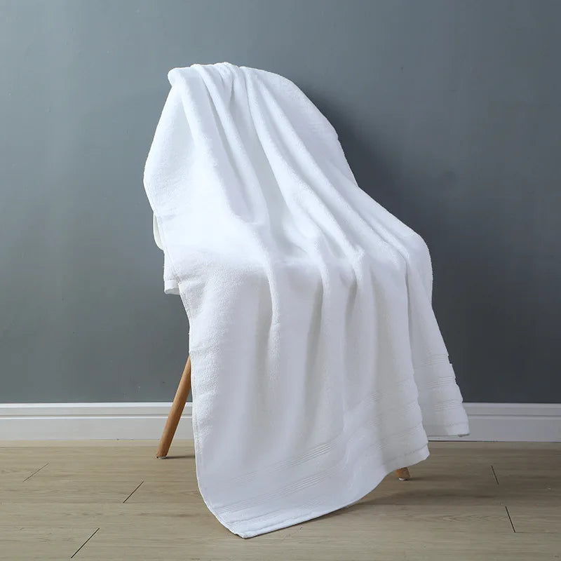 Extra Large 100% Cotton Solid Color Jacquard Towel Set, Soft Absorbent Quick-Dry Woven Towels for Adults Home Use